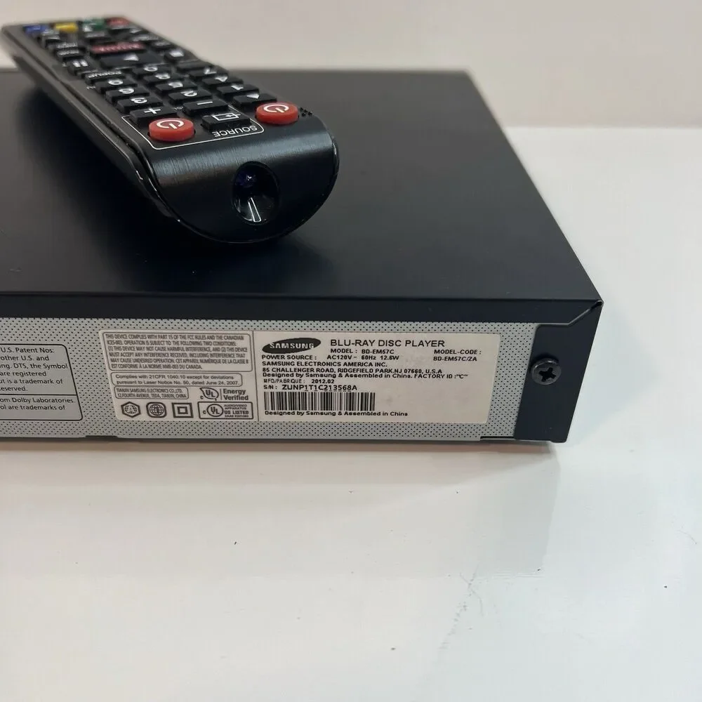 Samsung BD-EM57C Blu-Ray Player Tested And Working With Remote READ